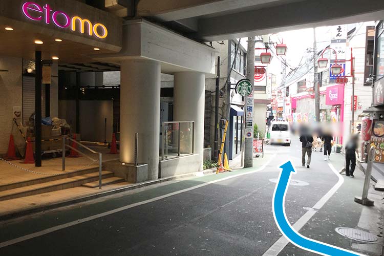 1.自由が丘駅の北口を出て右に進みます